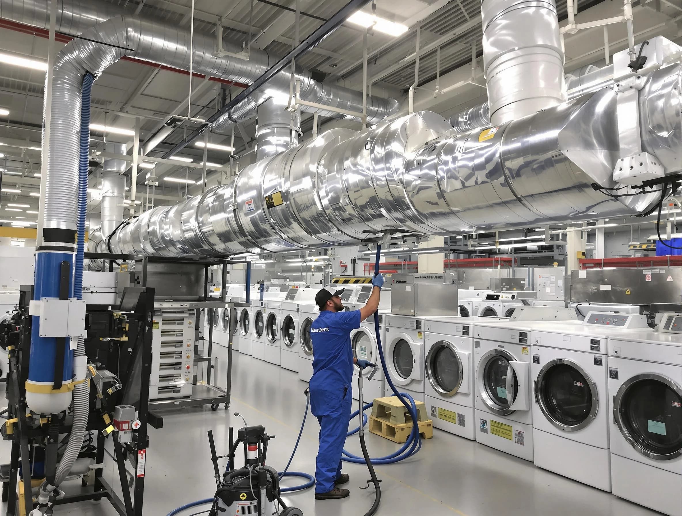 Dallas Dryer Vent Cleaning team performing heavy-duty industrial dryer vent cleaning in Dallas