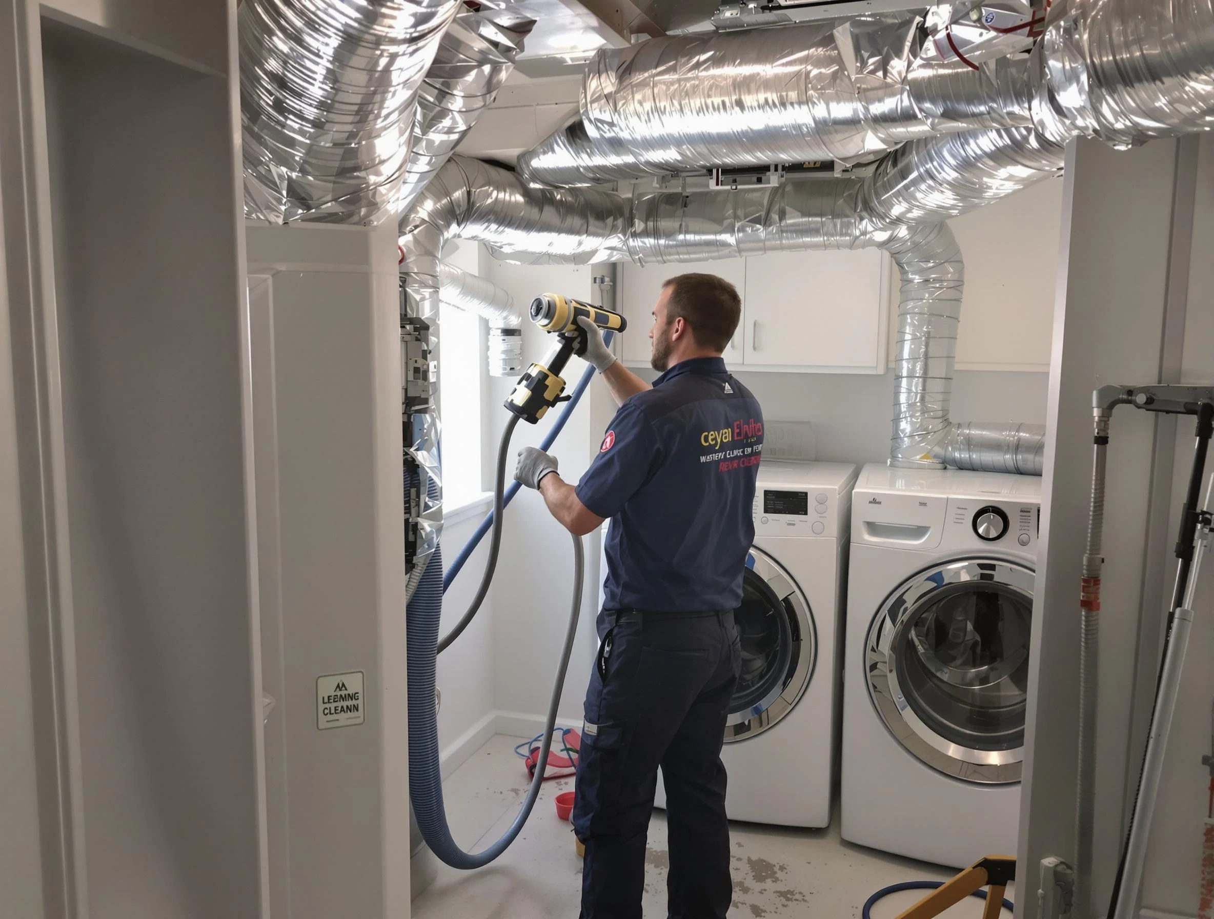 Dallas Dryer Vent Cleaning specialist using advanced equipment for thorough duct cleaning in Dallas