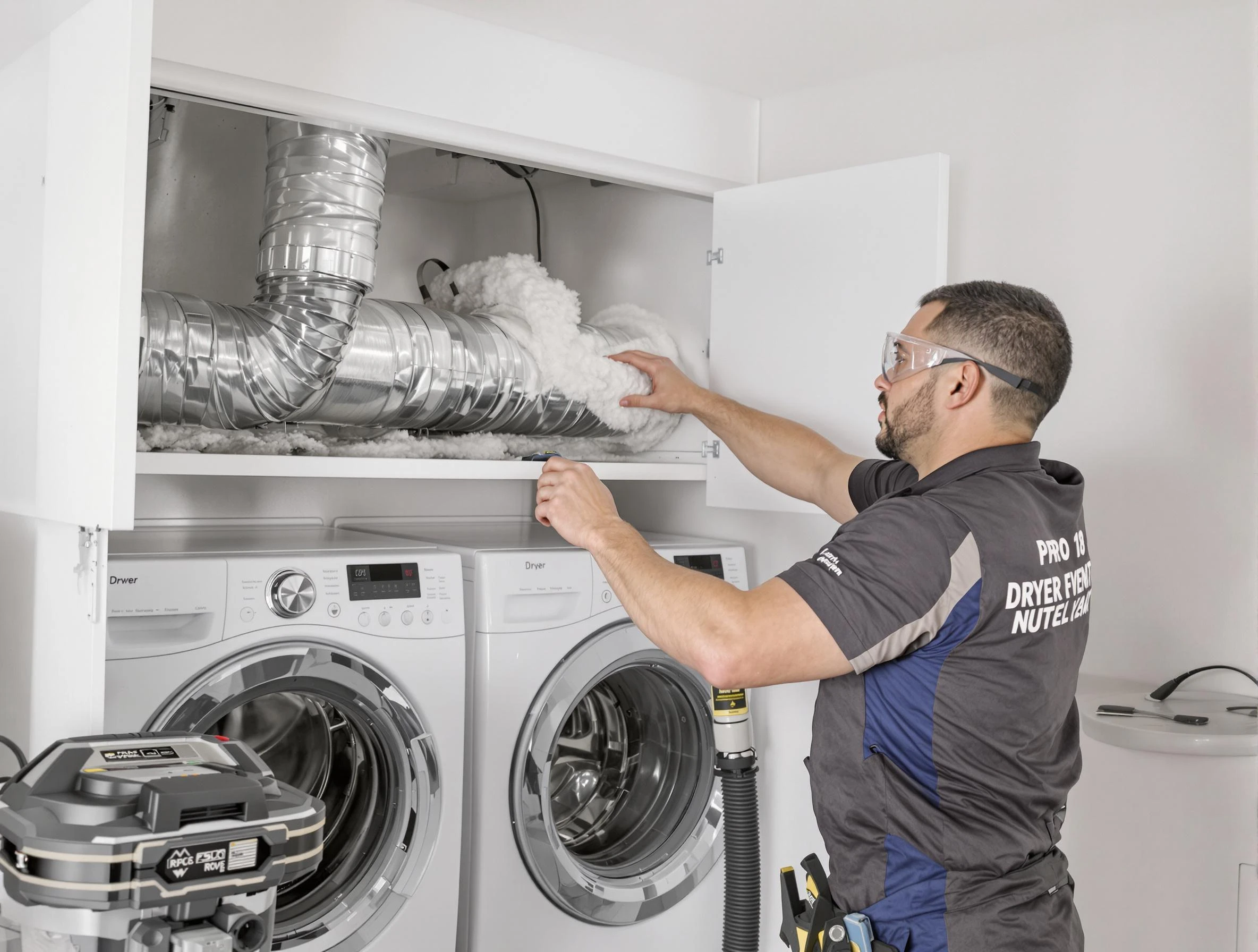 Dallas Dryer Vent Cleaning certified technician performing specialized gas dryer vent cleaning in Dallas