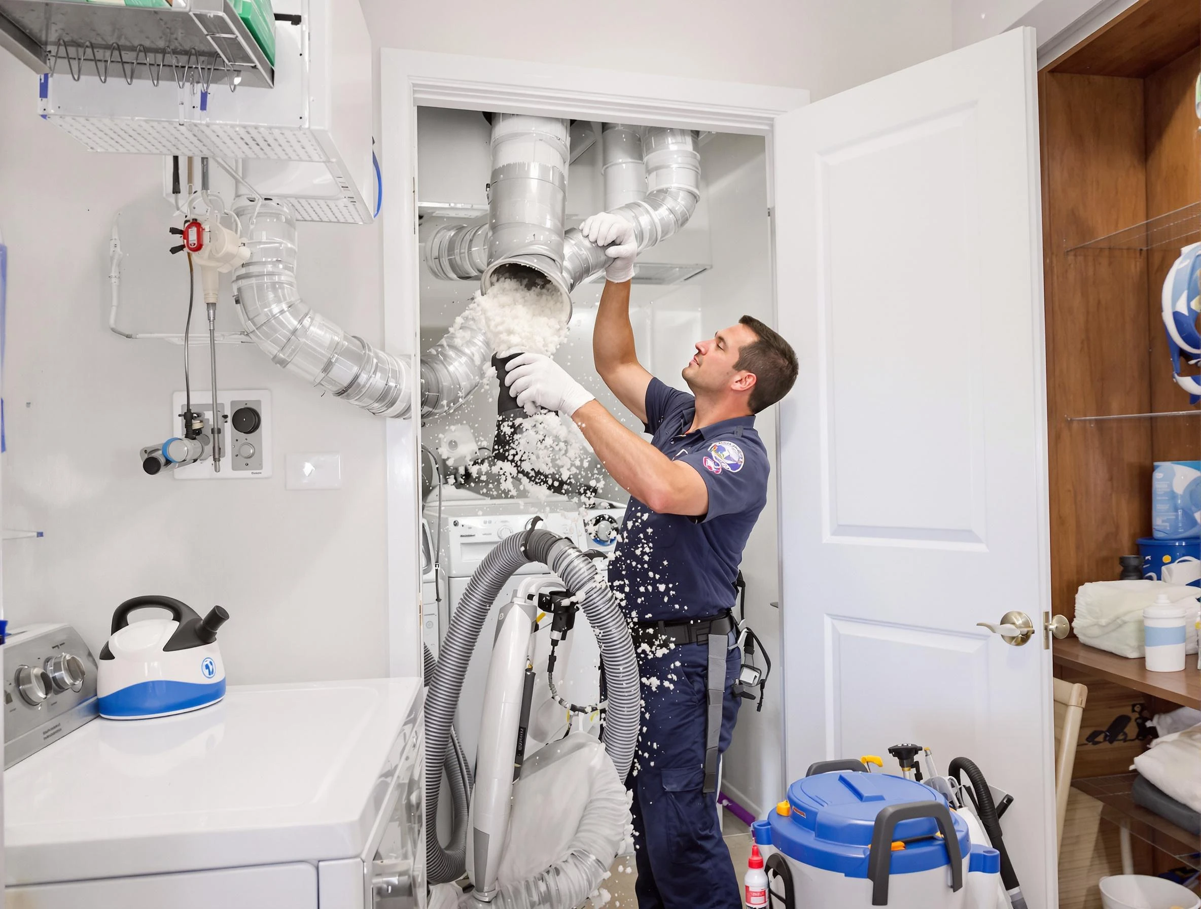 Dallas Dryer Vent Cleaning technician delivering thorough residential dryer vent cleaning service in Dallas